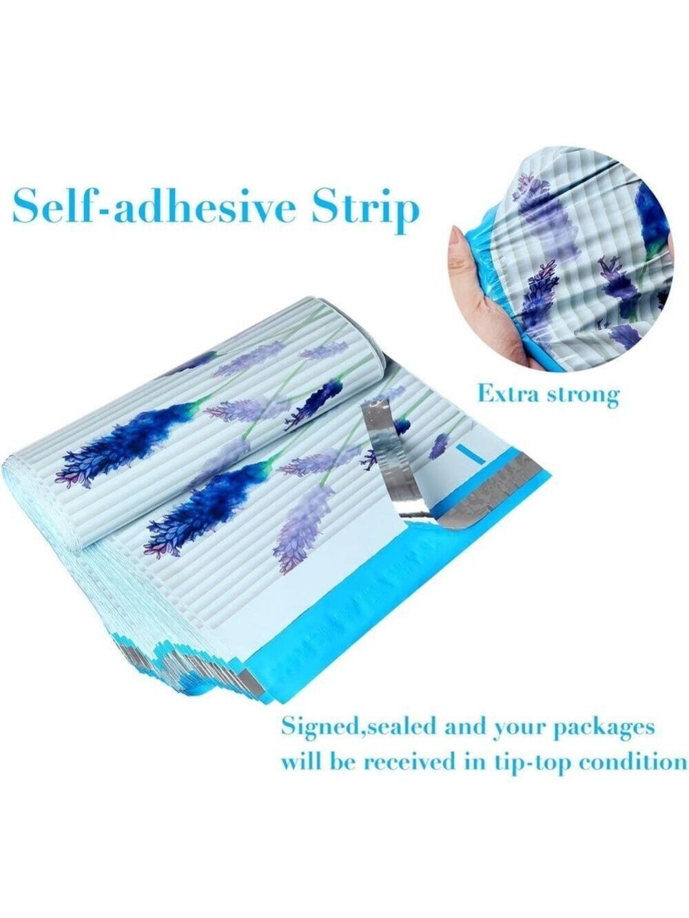 25 10X13 Poly Mailers Lavender Flowers Shipping Envelopes Bags PRICE IS FIRM - Picture 11 of 11